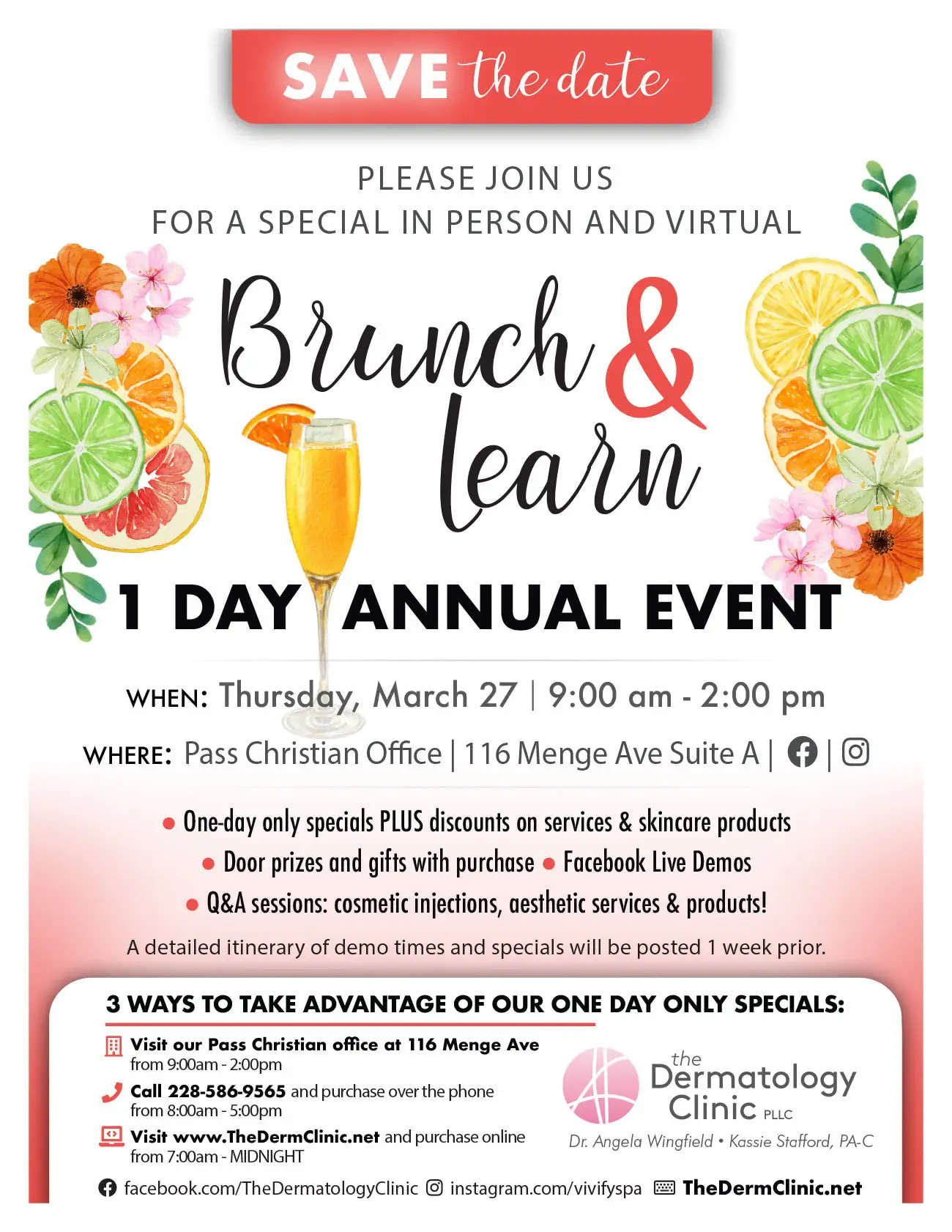 Save The Date – Thur., March 27 – Brunch & Learn 1 Day Annual Event