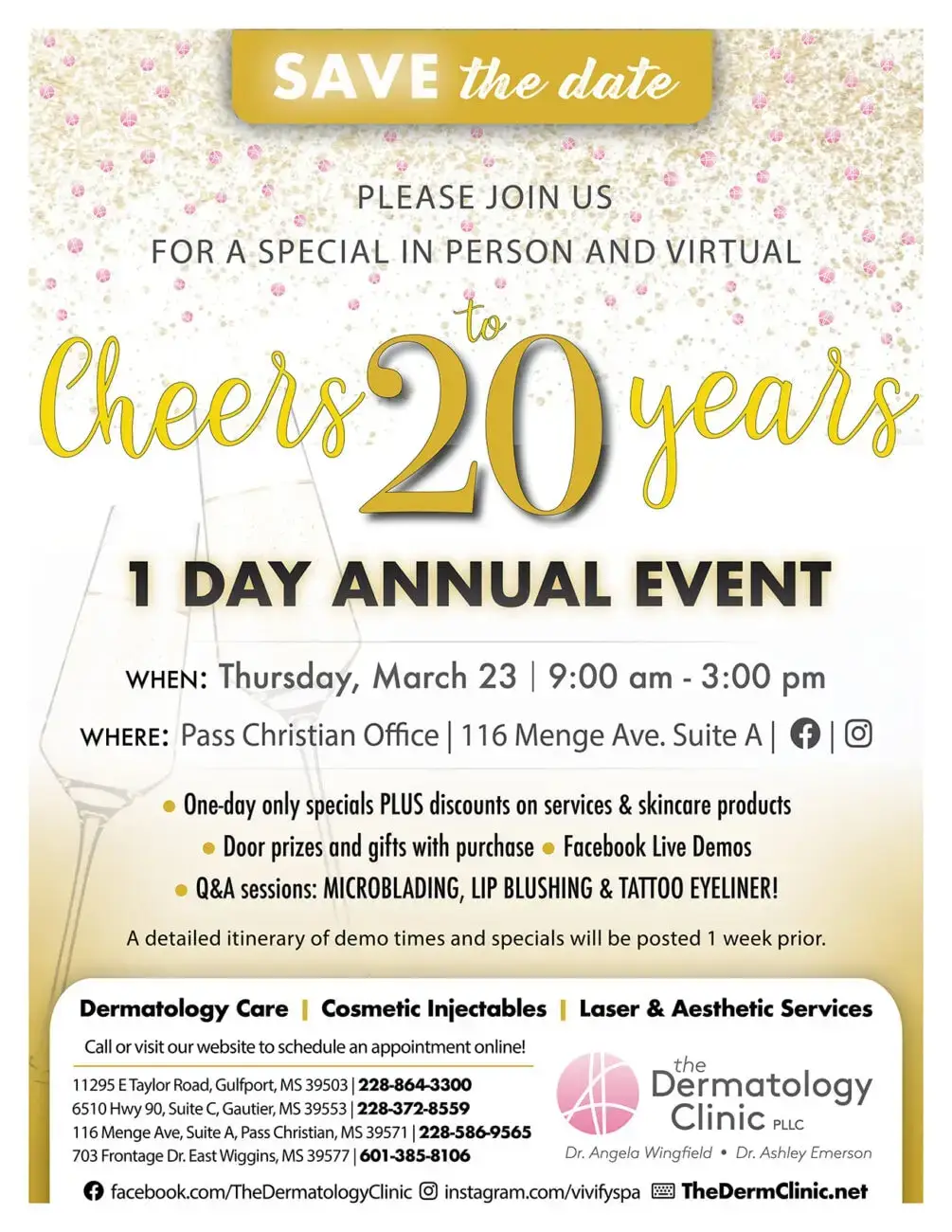 Cheers to 20 Years 1 Day Annual Event