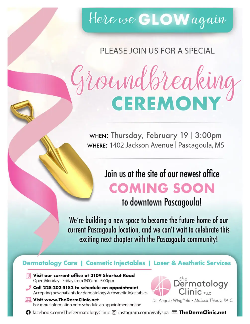 Please Join Us For a Special Groundbreaking Ceremony – Thur., Feb. 19